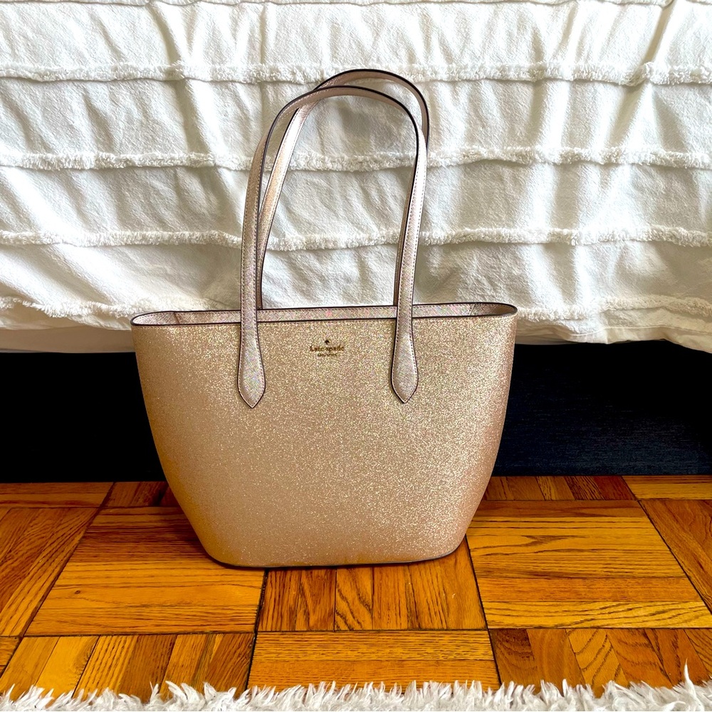 NWOT Kate Spade Glimmer Tote in Rose Gold